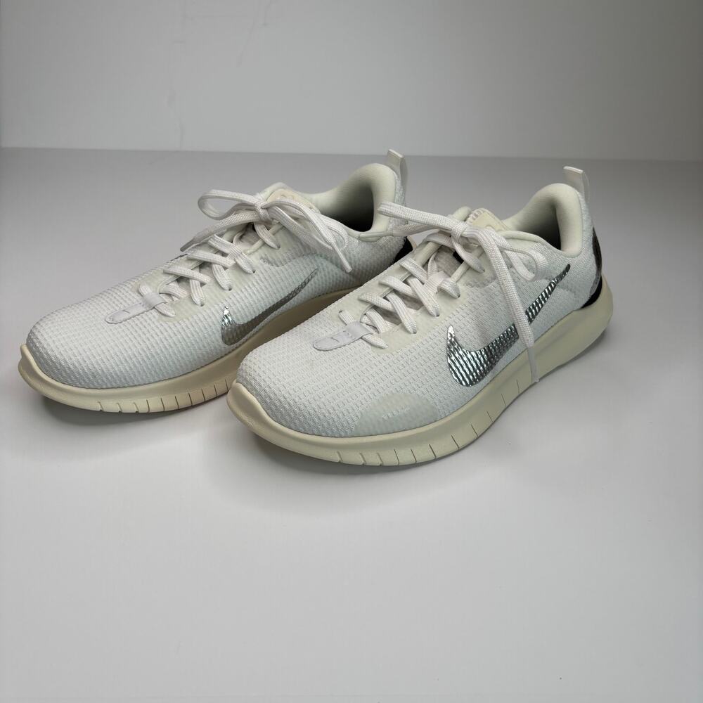 Nike Flex White Metallic Silver Women's 7.5  Walking Running Shoes